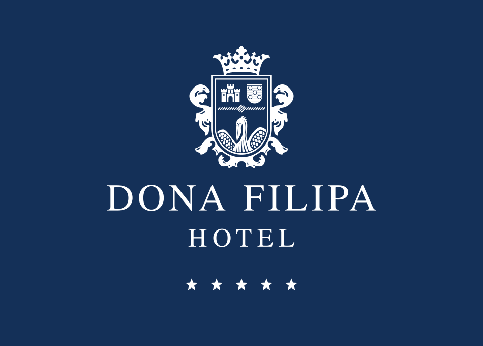 Dona Filipa Hotel mono reversed corporate logo