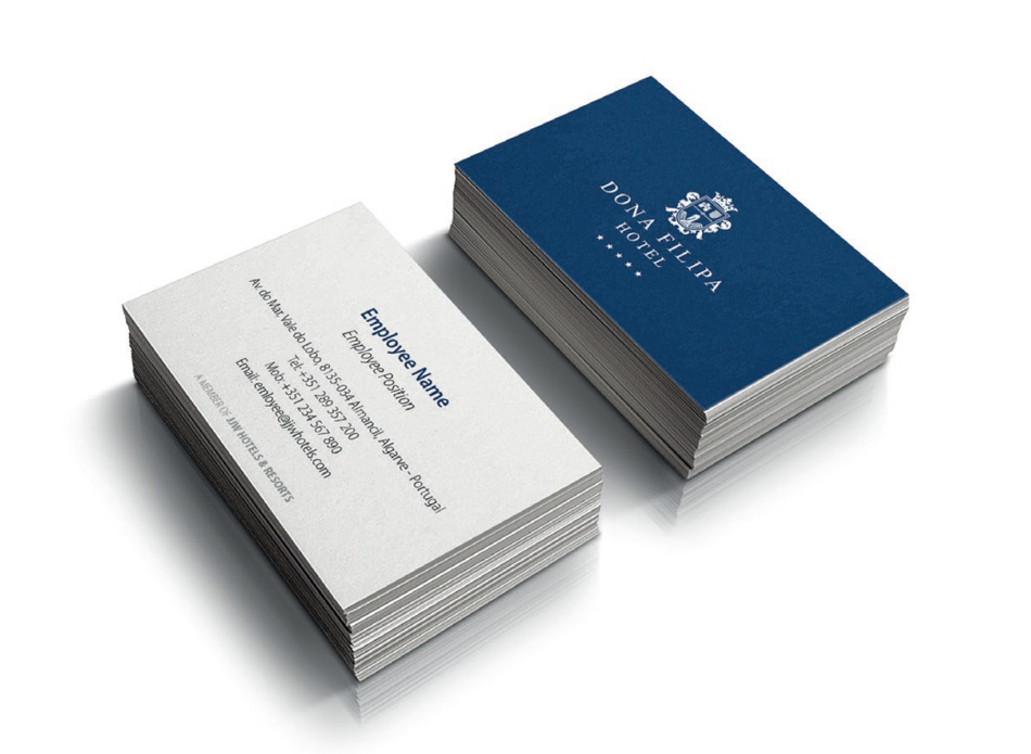 Dona Filipa Hotel business cards design