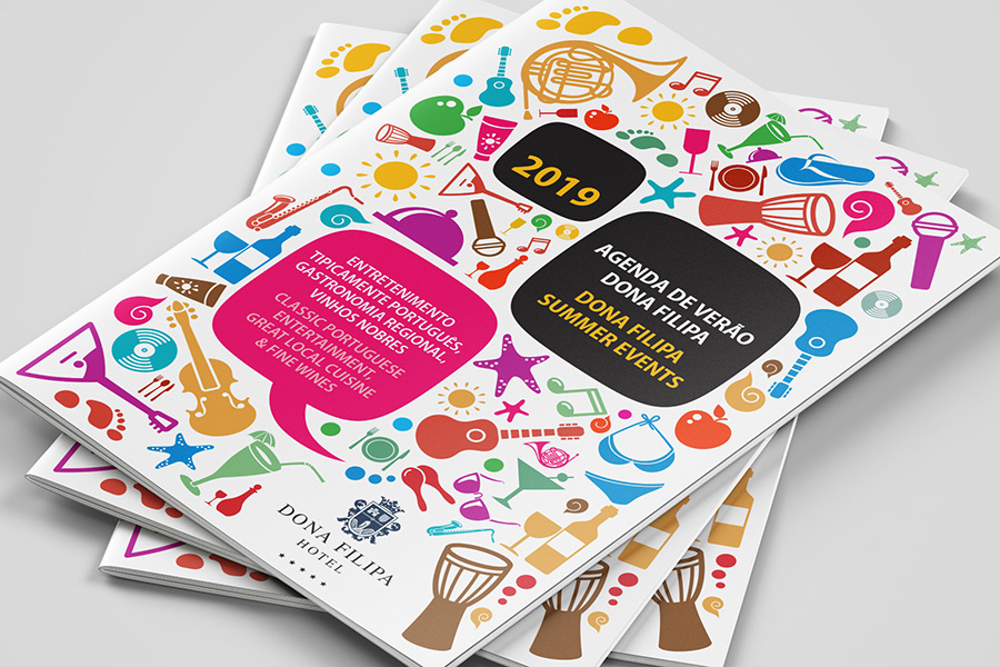 Dona Filipa Summer brochure cover stack compilation