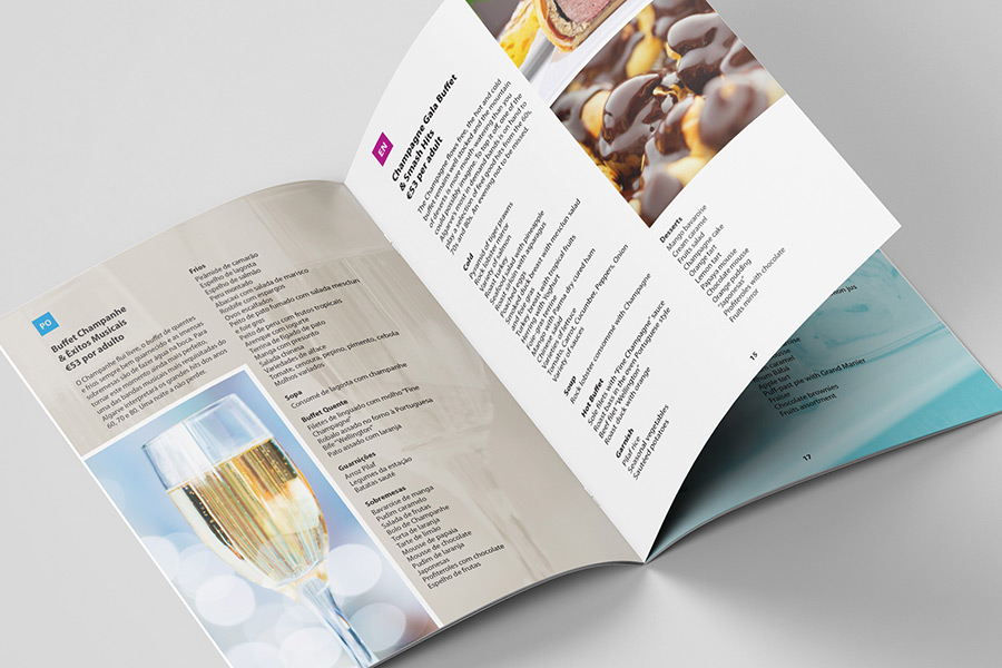 Dona Filipa Summer brochure menus page