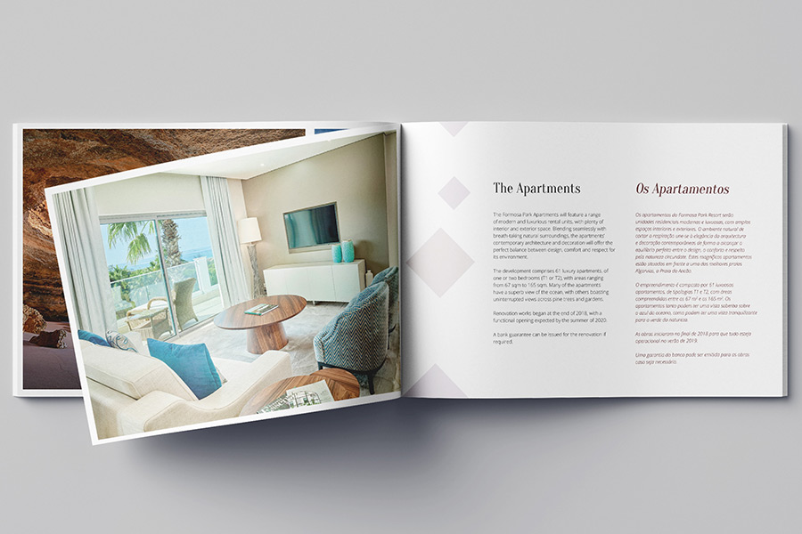Formosa Park Apartments brochure pages featuring interior photography