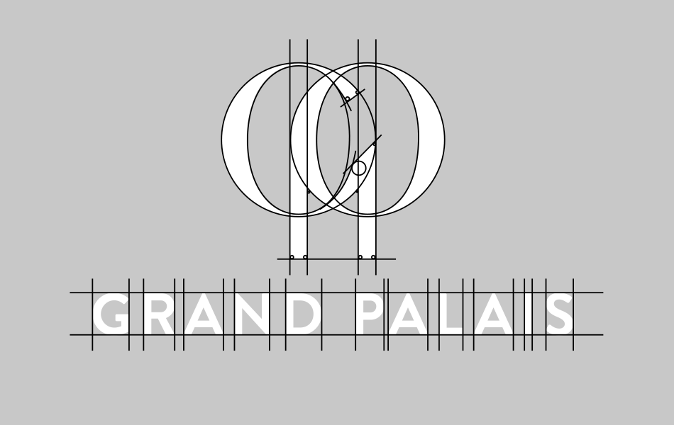 Grand Palais logo architecture with guidelines