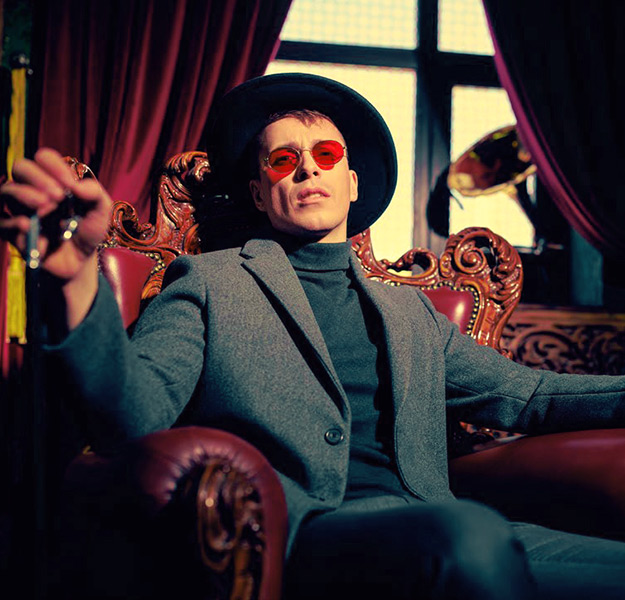 Grand Palais male model in luxury designer clothing