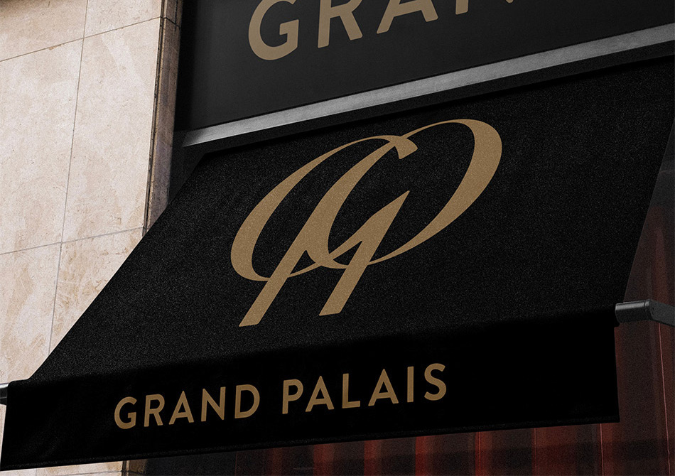 Grand Palais branded window awning