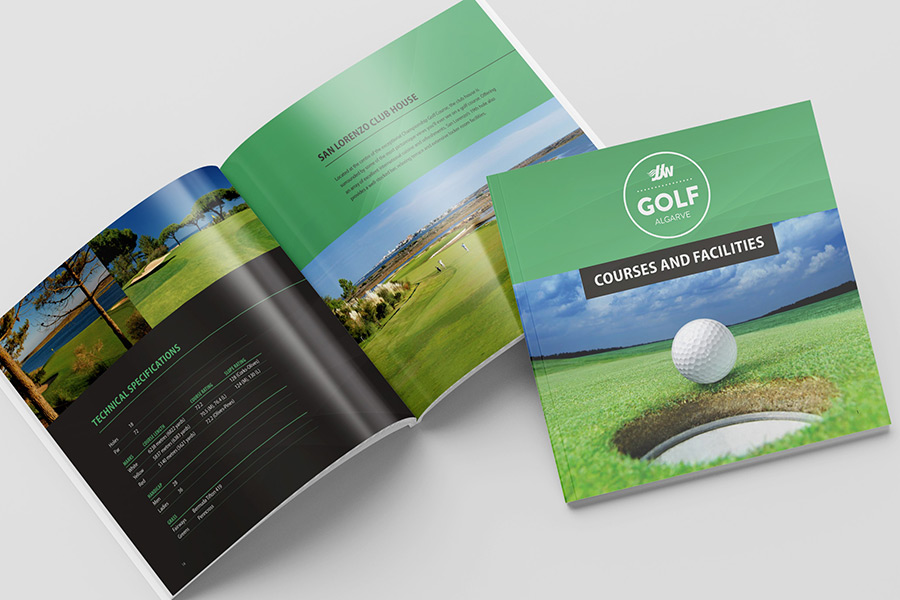 JJW Golf Algarve brochure cover and open pages