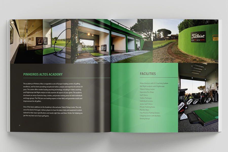 JJW Golf Algarve brochure academy facilities pages