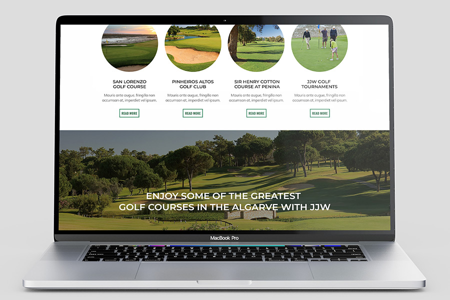 JJW Golf Algarve brochure cover and open pages