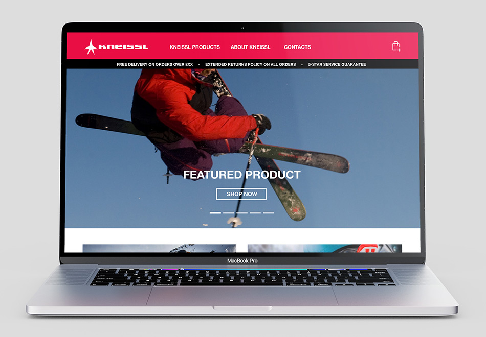 Kneissl ecommerce website desktop home page