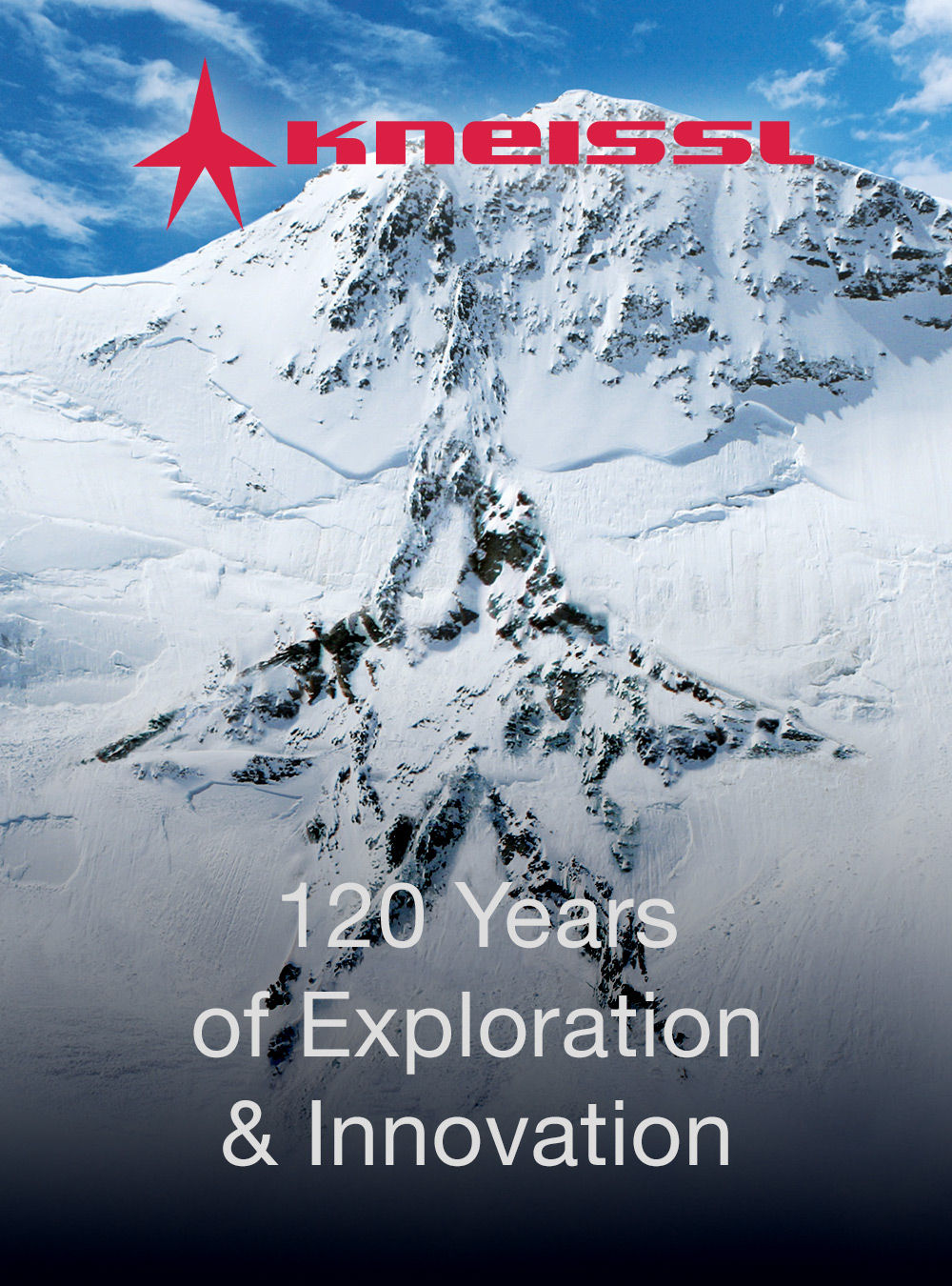Kneissl brand awareness digital advert with mountain side logo