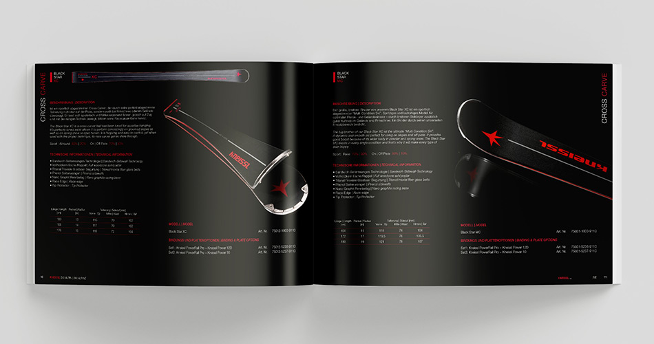 Kneissl product brochure featuring Black Star skis