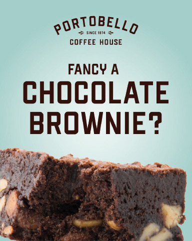 Portobello Coffee House digital campaign marketing for social med - chocolate brownie