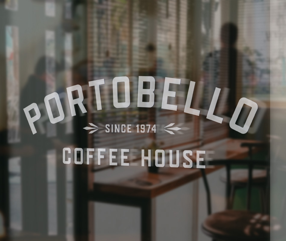 Portobello Coffee House window logo design