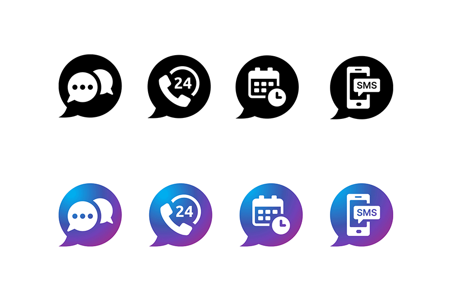 Some suggestions how the Smart-Help.AI brand identity system could be rolled out into secondary iconography