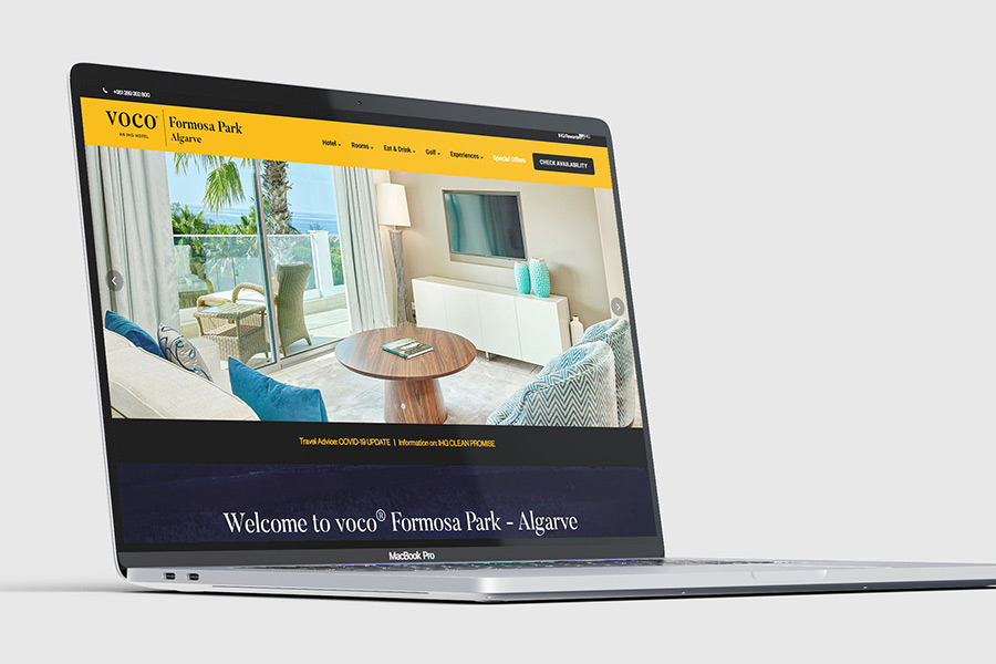 voc Formosa Park website home page mockup