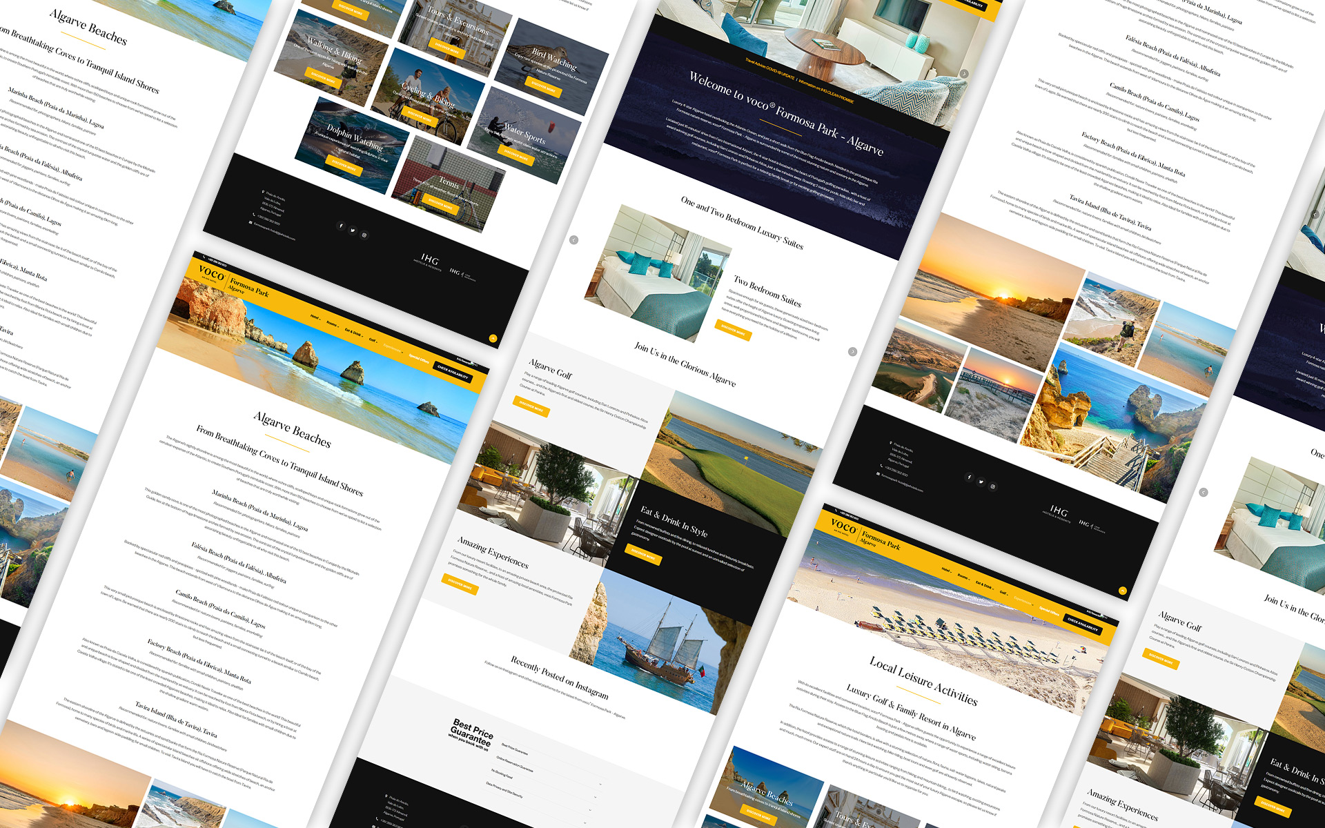 voco Formosa Park website pages compilation